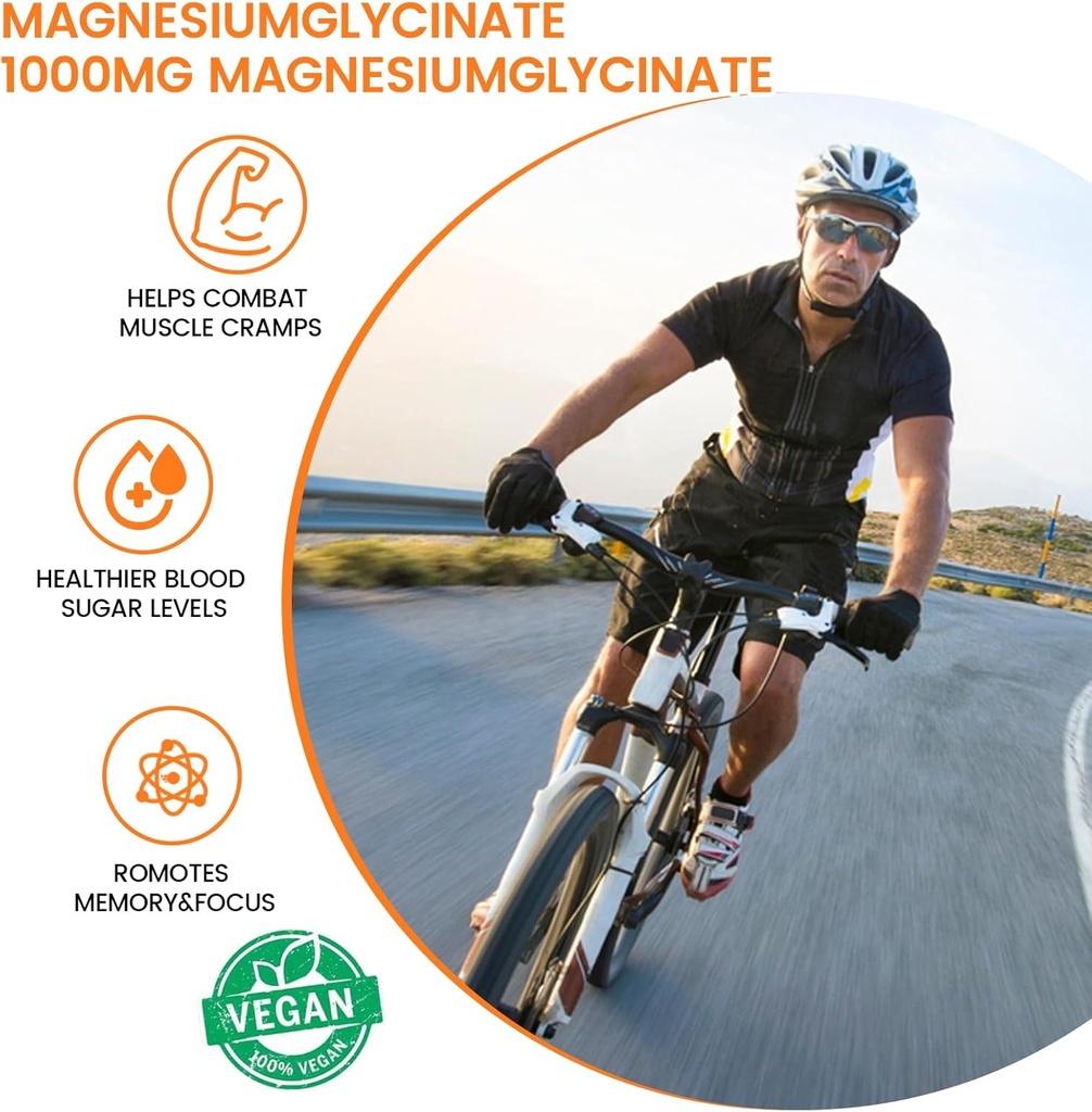 Magnesium Glycinate Gummies 1000mg - 90 Ct | Magnesium Potassium Supplements for Relaxation, Stress Relief, with Vitamin D, B6, CoQ10 for Calm Mood & Sleep Support - Orange Gummies 6