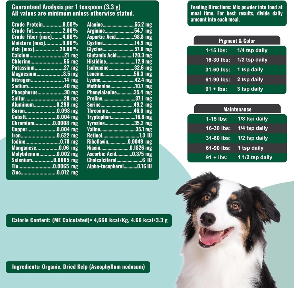 Dogzymes Organic Norwegian Kelp for Pets, a Valuable Nutrition Source Rich in Iodine to Support Gland Function, Especially The Thyroid (3 Pound) 4