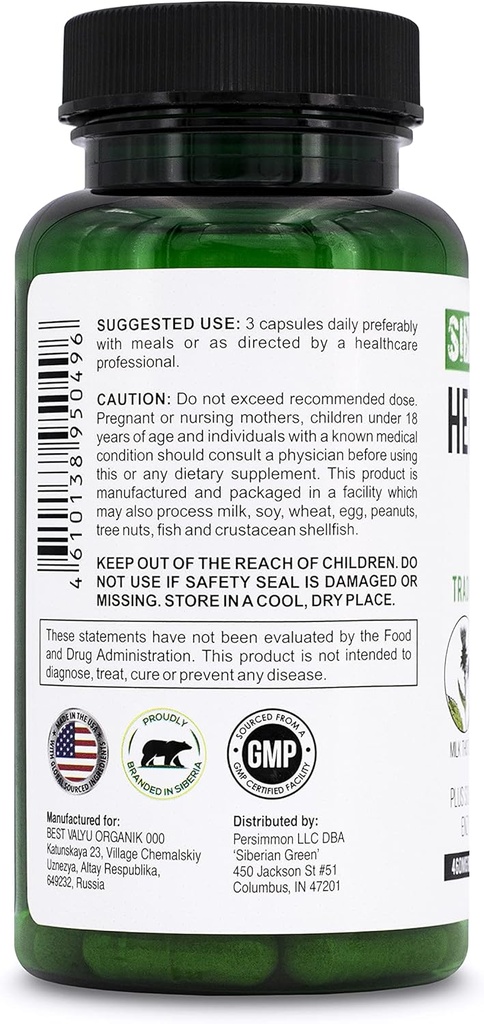 Siberian Green Herbal Liver Detox with Milk Thistle Artichoke Dandelion 60 Capsules – Traditional Siberian Formula Plus Enzymes to Support Liver Health 5