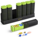Weekly Pill Organizer 3X a Day, Detachable Pill Box 7 Day, Large 3 Times Daily Pill Case, Travel Pill Container Holder, Week Medication Dispenser Pillbox for Vitamin Supplement Medicine, Green 2