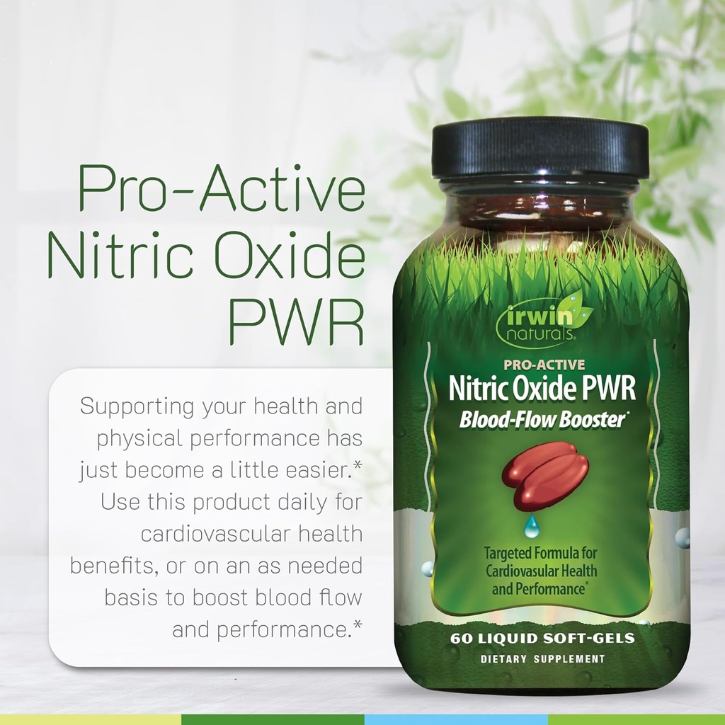 Irwin Naturals Pro-Active Nitric Oxide PWR - 60 Liquid Soft-Gels - Blood-Flow Booster with L-Citrulline, Beet Root & Red Spinach 6