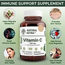Natural Nutra Vitamin C Supplement 500 mg, Boost Immune System, Promotes Heart Health, Help Regulate Metabolism, Help Promotes Fluid Regulation and Skin Texture, Overall Body Health, 100 Vegan Tablet 4