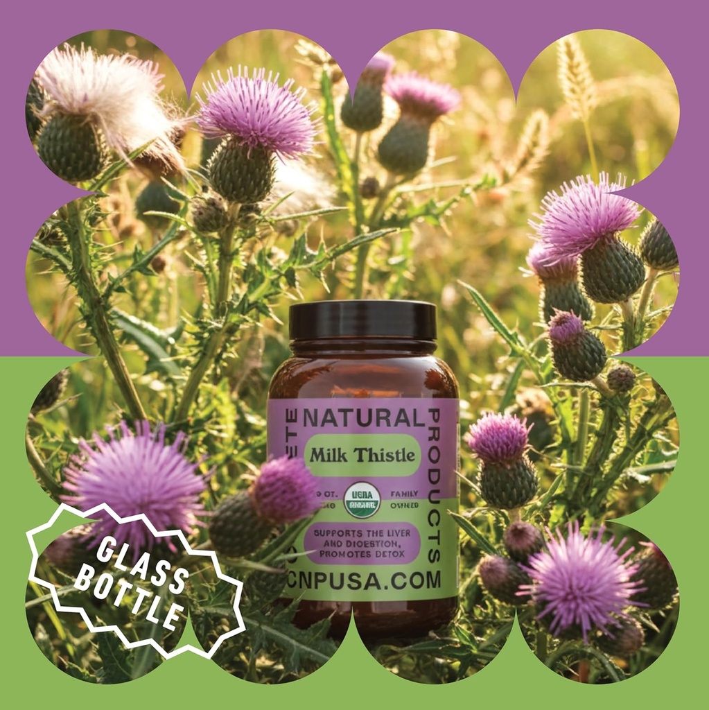 Complete Natural Products Pure Organic Milk Thistle Capsules - 500 mg Silymarin Powder 100 Pills 5