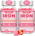Vegan 2 Pack Iron Supplement Gummies for Women & Men, Anemia, Blood Builder & Energy Support for Iron Deficiency, with Vitamin C, A, B Complex, Folate, CoQ10, Sugar Free, Non-GMO, 120 Count 2