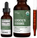 Organic Lugol's Iodine, Iodine and Potassium Iodide 2% Solution 3000 mcg - Liquid Supplement Drops for Thyroid Support for Women & Men, Metabolism Health, Detox Boost - Non-GMO, 395 Servings (2 Oz) 2
