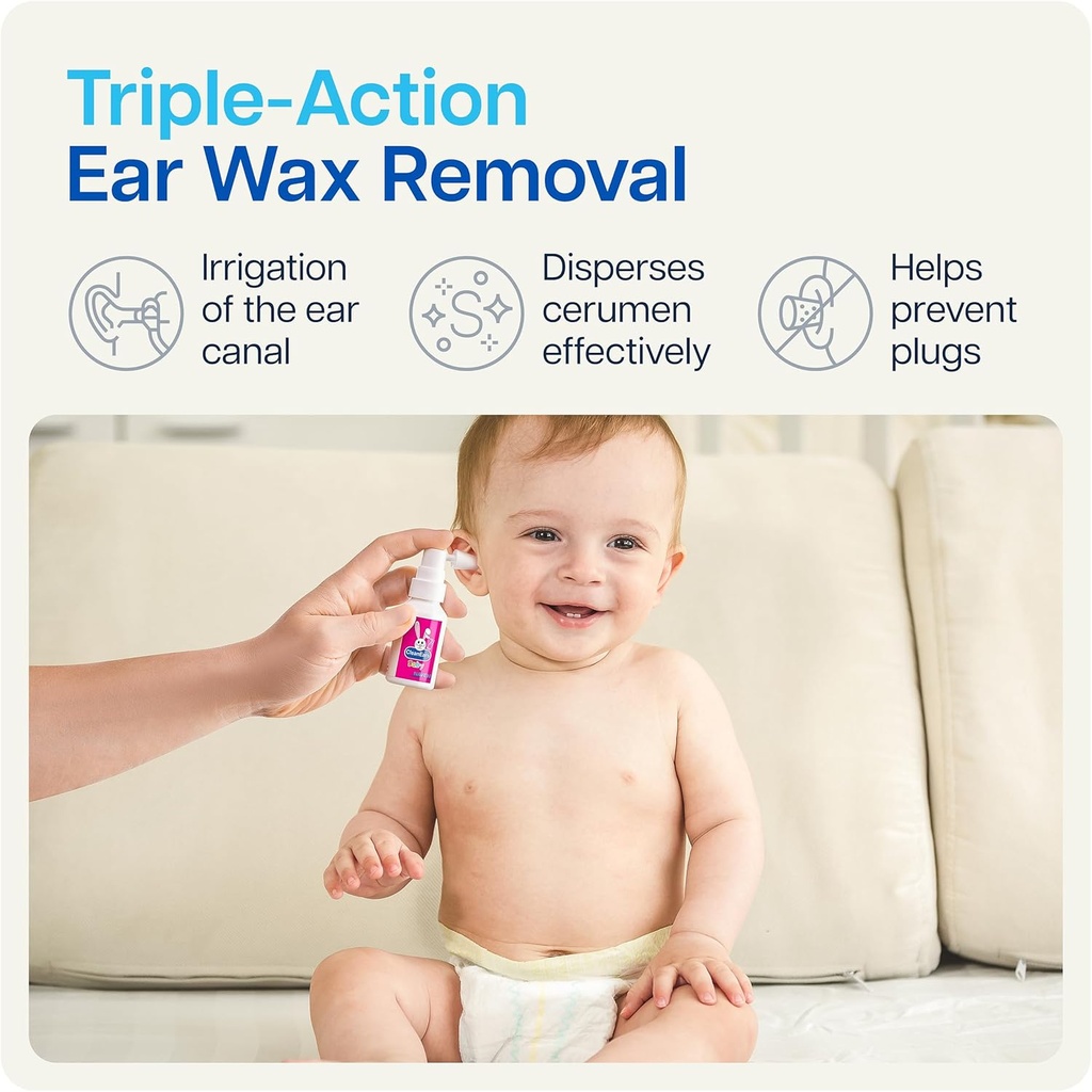 NAVEH PHARMA® CleanEars Baby | Fast-Acting Ear Wax Removal Spray | Breaks Down & Dissolves Earwax in Just 1 Treatment | Clinically Proven to Be 300% More Effective | Mineral Oil, Gentle&Safe | 0.5 OZ 4