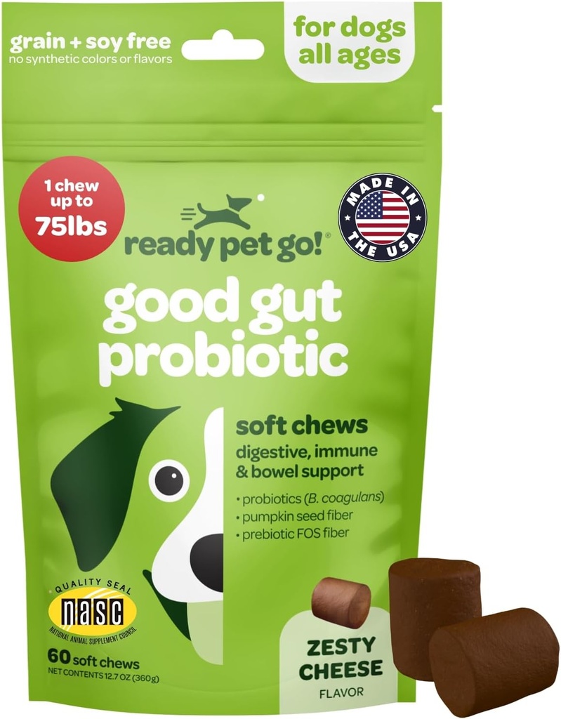 Probiotic Chews for Dogs Gut Health | Tasty Pre and Probiotics for Dogs Digestive Health with Pumpkin Dog Probiotics and Digestive Enzymes | NASC Certified & Made in The USA | 60 Chews 2