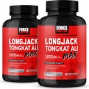 Force Factor Longjack Tongkat Ali Max, Tongkat Ali for Men, Male Stamina and Vitality Supplement Made with Key Natural Ingredients for Superior Absorption, 1200mg, 120 Capsules, 2-Pack 2