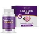 MASSE' Dietary Supplement for Probiotic Balance & Restore Formula and Sensitive Skin Face Wash with AcneZero Skin Cleanser 2