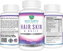 Best Earth Naturals Hair, Skin and Nails Supplement with Biotin, Collagen, Vitamins for Healthy Hair, Glowing Skin, Strong Nails 3