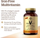 Solgar Iron-Free Formula VM-75, 90 Tablets - Multivitamin with Chelated Minerals - Vitamin A, B6, B12, C, D, E - Biotin, Magnesium, Calcium, Zinc - Vegan, Gluten & Dairy Free, Kosher - 90 Servings 4