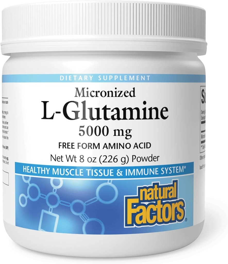 Natural Factors, Micronized L-Glutamine Drink Mix 5000 mg, Supports Muscles and Immune Function, 8 Oz 2