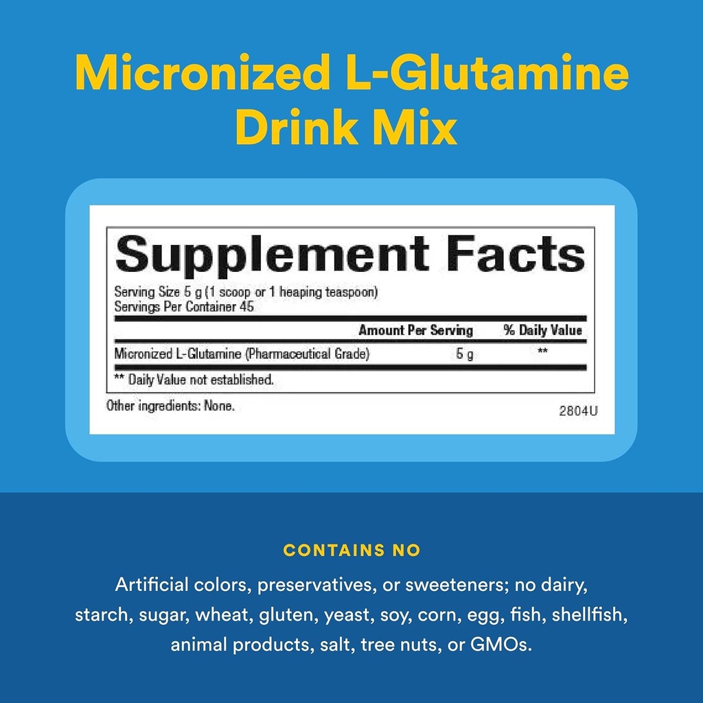 Natural Factors, Micronized L-Glutamine Drink Mix 5000 mg, Supports Muscles and Immune Function, 8 Oz 5