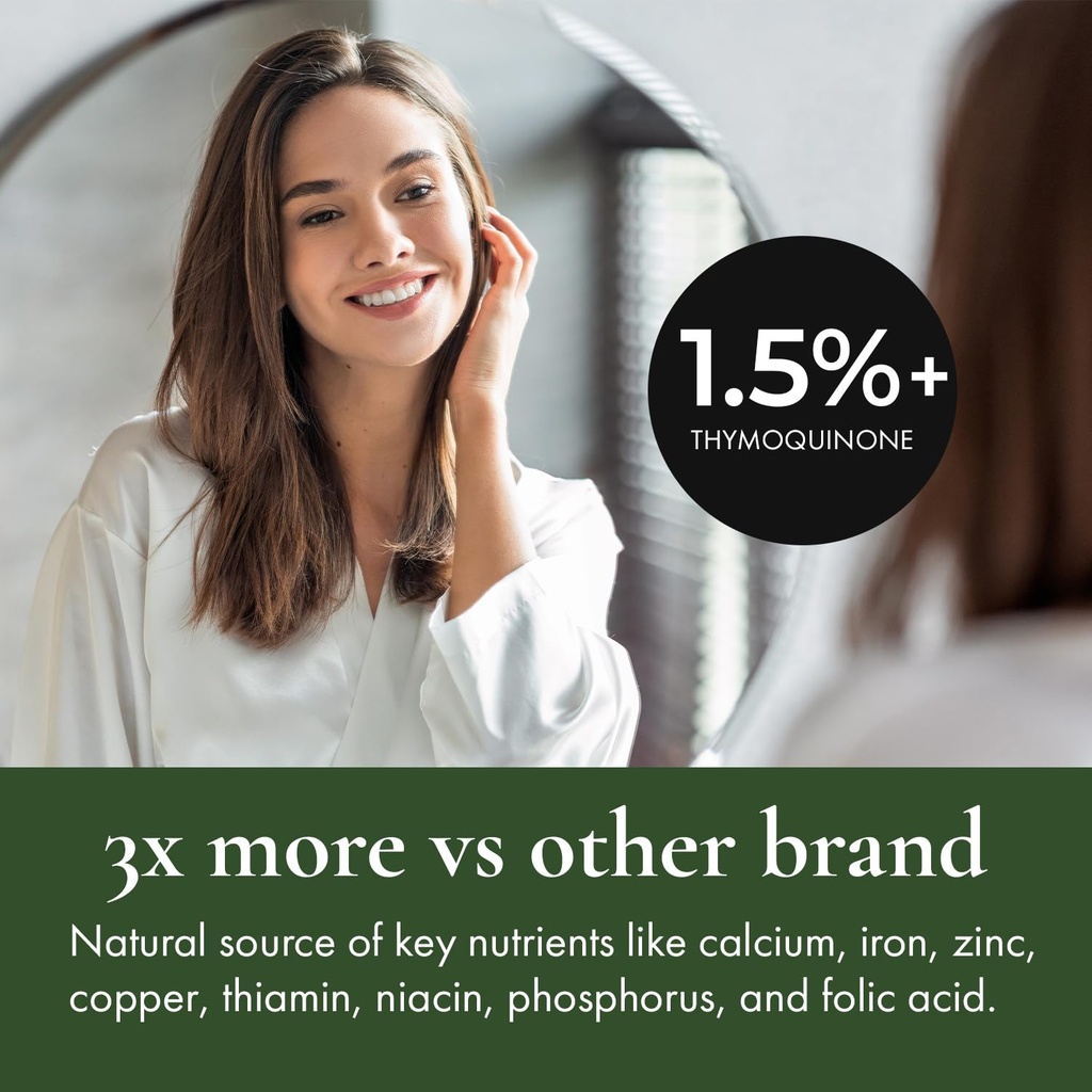 Organic Black Seed Oil - USDA Certified Cold Pressed Glass Bottle Over 1.5% Thymoquinone 3X strength Turkish Black Cumin Nigella Sativa non-GMO 100% Pure Blackseed Oil (1oz Glass Dropper Bottle) 5