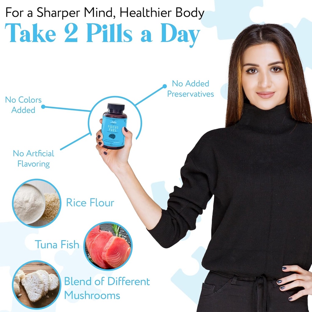 Focus Fuel Neuro Capsules: Boost Mental Clarity, Focus & Memory with DMAE, L-Glutamine & Essential Vitamins - 60 Capsules 4