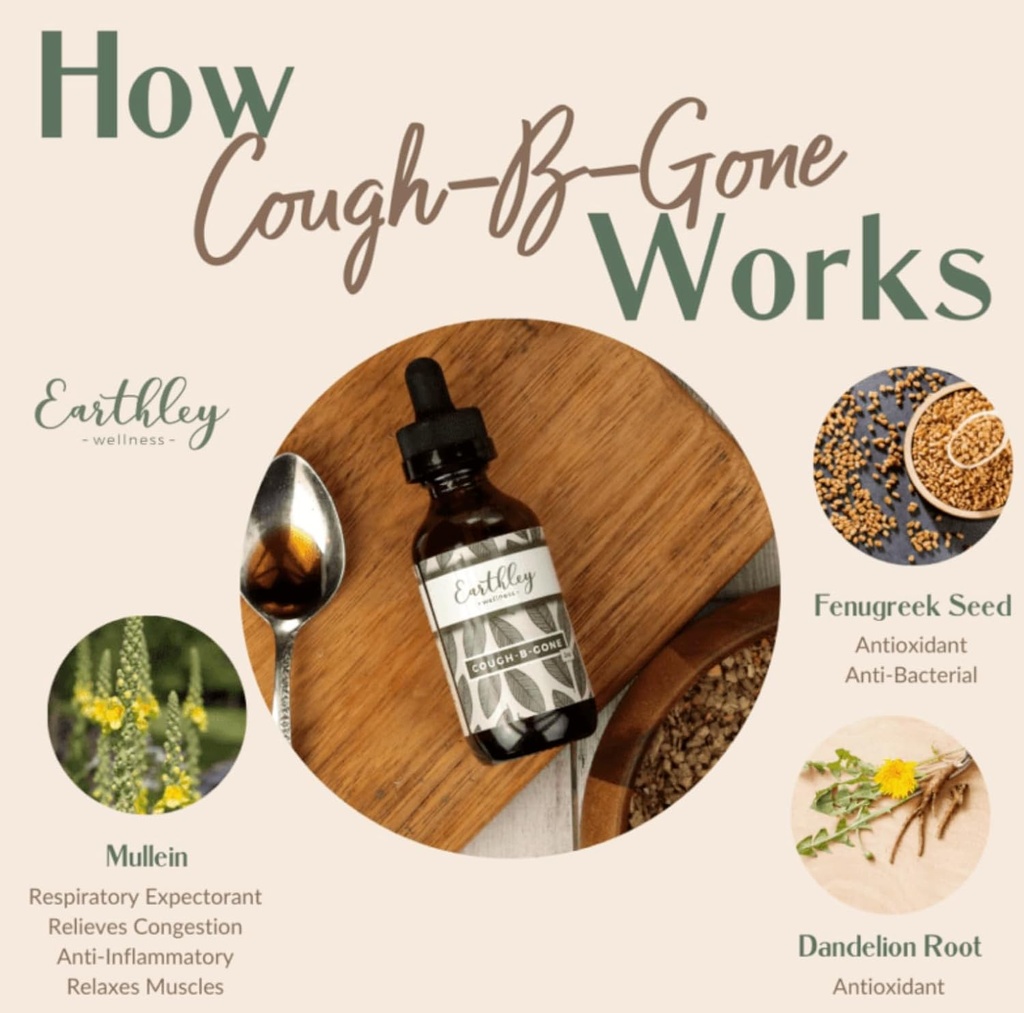 Earthley Wellness, Cough-B-Gone, Alcohol-Free Herbal Tincture for Kids & Adults (6 Months+), Cold and Cough Remedy, Soothes Sore Throats, Promotes Lung Health, and Detoxification (2oz, Kids) 4