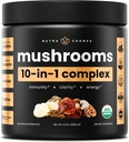 NutraChamps Organic Mushroom Powder - 10-in-1 Complex - Mushroom Supplement Powder Blend for Memory, Focus & Immune Support - 8oz (8.0 OZ, Mushroom Blend) 2