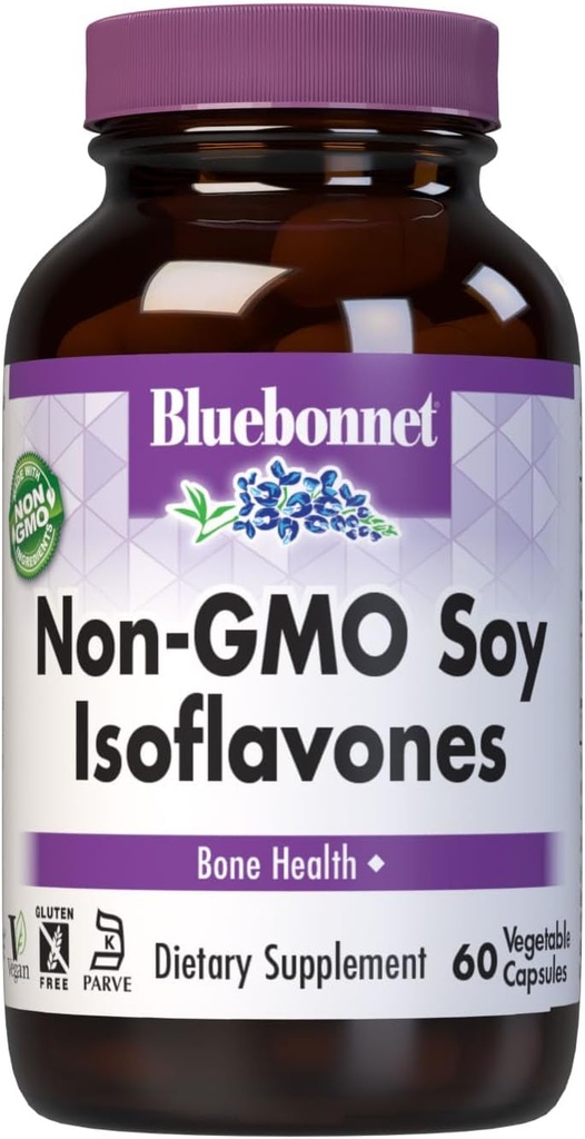 Bluebonnet Nutrition Non-GMO Soy Isoflavones, Bone Health*, Vegan, Kosher Parve, Gluten-Free, 60 Vegetable Capsules, 60 Servings 2