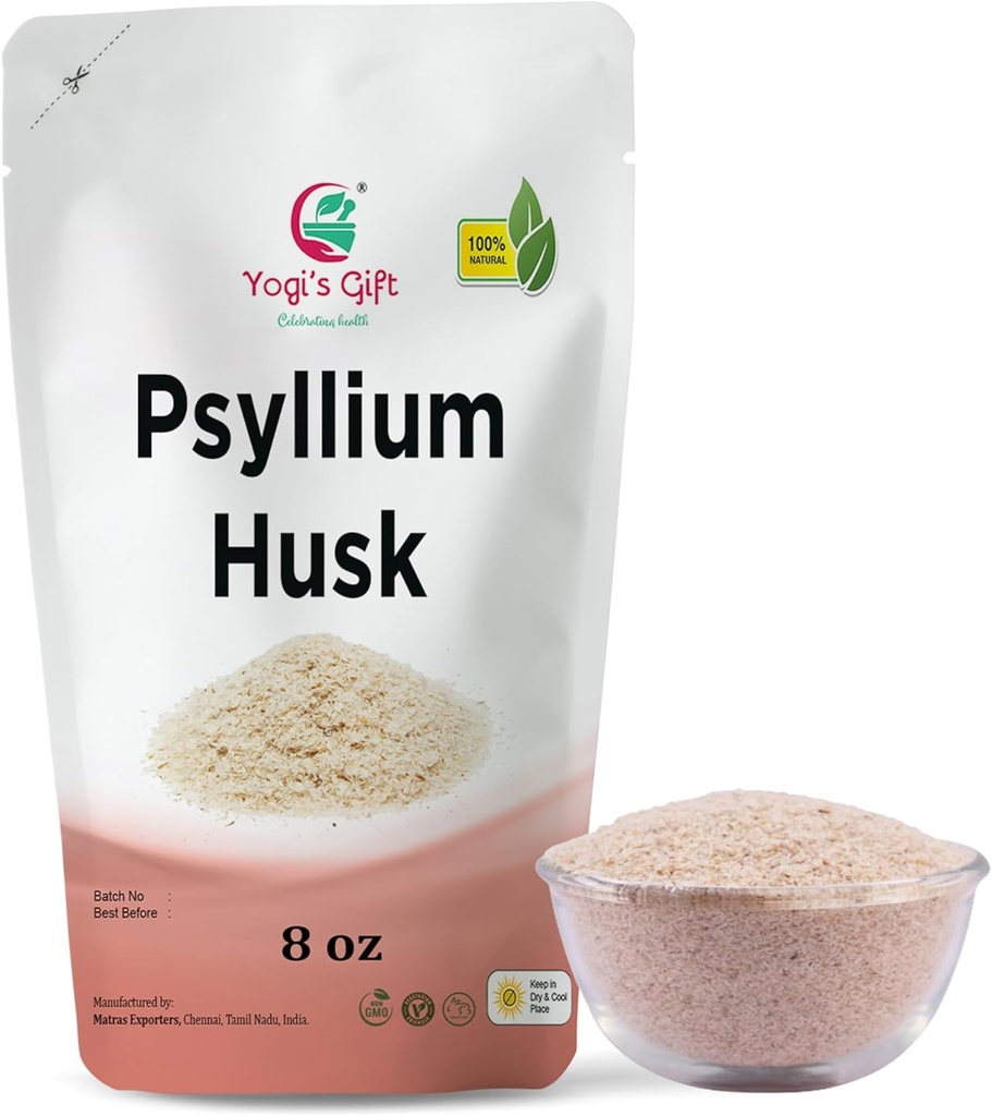 Psyllium Husk Whole 8 oz | 98% Purity | Soluble Fiber Supplement | Keto Friendly | Use in Smoothies, Cooking and Baking | Unflavored, Fine Ground, 100% Natural, Non GMO | by Yogi's Gift® 2