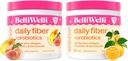 Belli Welli Daily Fiber Supplement Bundle with Collagen, Probiotics & Electrolytes – Peach Mango & Orange Yuzu Mandarin Flavors – Supports Digestion, Gut Balance & Debloating – 32 Servings Total 2