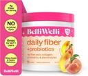 Belli Welli Daily Fiber Supplement Bundle with Collagen, Probiotics & Electrolytes – Peach Mango & Orange Yuzu Mandarin Flavors – Supports Digestion, Gut Balance & Debloating – 32 Servings Total 3