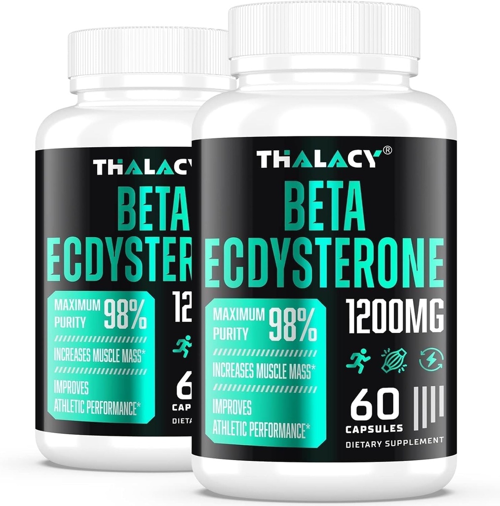 1200MG Beta Ecdysterone Supplement, 98% Maximum Purity Ecdysterone Supplements for Lean Muscle Mass, Athletic Performance & Strength, 120 Capsules 2
