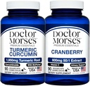 Doctor Morse's Turmeric Curcumin 1950mg & Cranberry 30000mg Bundle - Joint Support, Urinary Tract Health, and Immune Boost with BioPerine & Vitamin C, FDA-Registered, NSF-Certified 90 Capsules 2