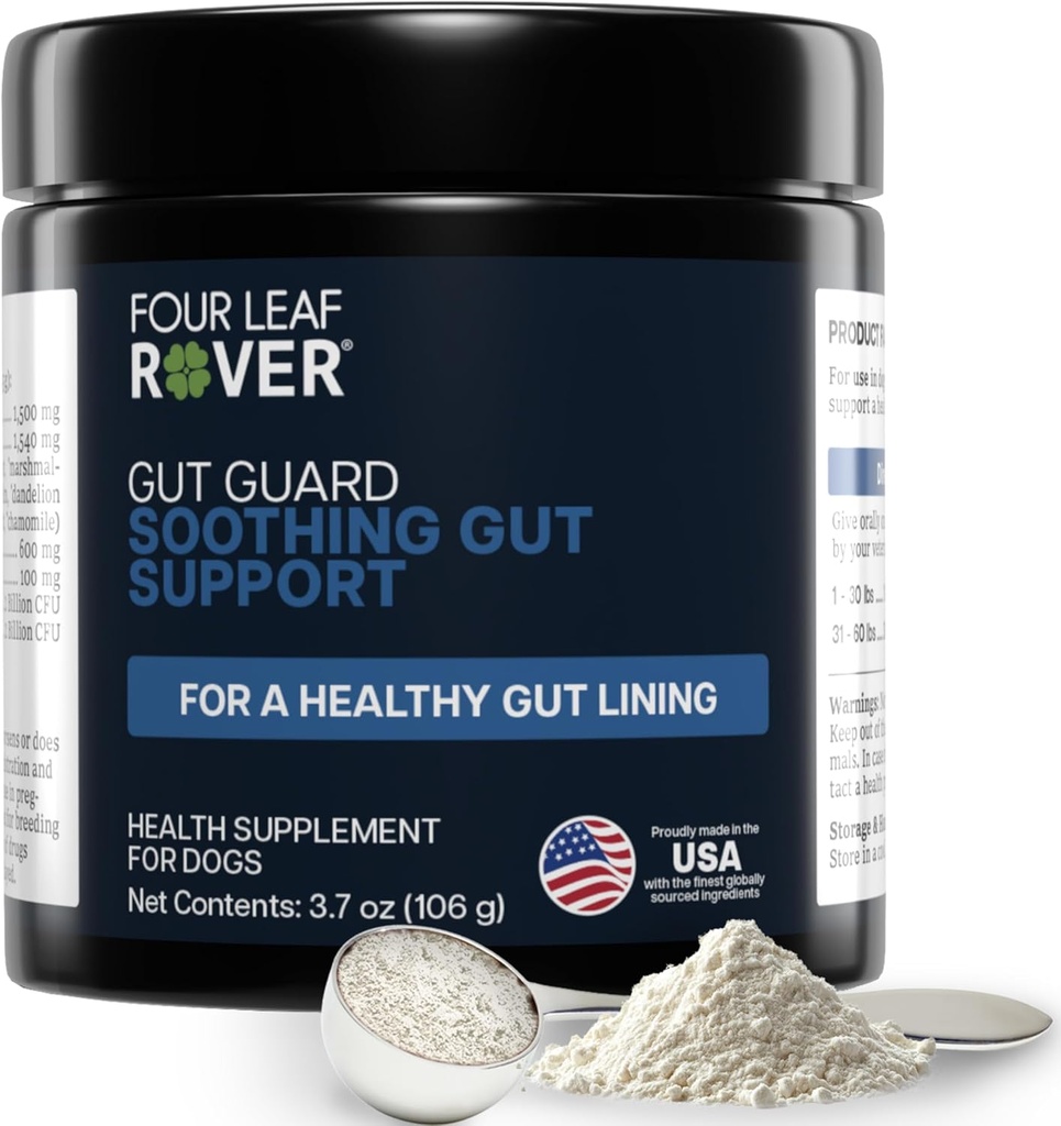 Four Leaf Rover Gut Guard - Dog Probiotics, Prebiotics, and Organic Herbs for Gut Health and Immune Support - Veterinarian Formulated - 30 Day Large Dog Supply 2