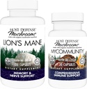 Host Defense Bundle with Lion's Mane Capsules, 120 Count & MyCommunity Capsules, 30 Count - Support Brain Health, Memory & Focus - Support Immune Health with 17 Species Mushroom Blend* 2