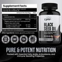 Pure Organic Cold-Pressed Black Seed Oil Capsules - Vegan Non-GMO Pure Nigella Sativa Black Cumin Seed Oil for Beauty Immunity & Overall Wellness Support - Thymoquinone-Rich 1000mg Serving (60 Day) 5