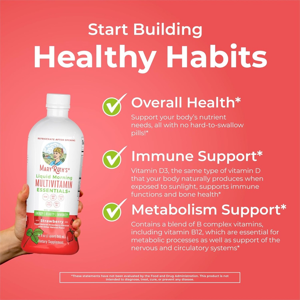 MaryRuth's Liquid Morning Multivitamin (Strawberry) & Liquid Nighttime Multimineral (Pineapple) | Clean Label Project Verified® | Vitamins & Magnesium for Energy, Bedtime, & Overall Health | Vegan 3