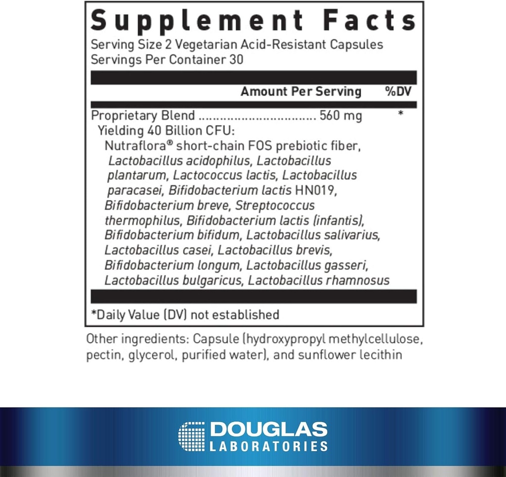 Douglas Laboratories Multi-Probiotic 40 Billion | Provides Probiotics and Prebiotics to Support Gut Microflora and Immunity* | 60 Vegetarian Acid-Resistant Capsules 3