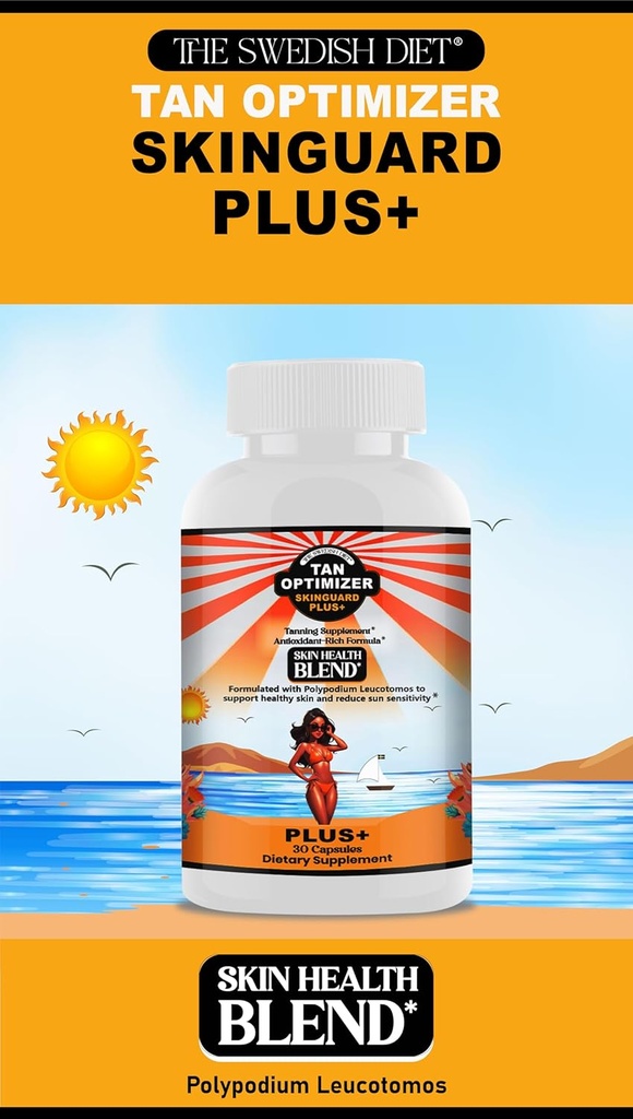 Tan Optimizer SkinGuard Plus+ – Sugar-Free Tanning & Anti-Aging Supplement with 240mg Polypodium, Beta Carotene & Antioxidants for Radiant, Youthful Skin – 30 Capsules 4
