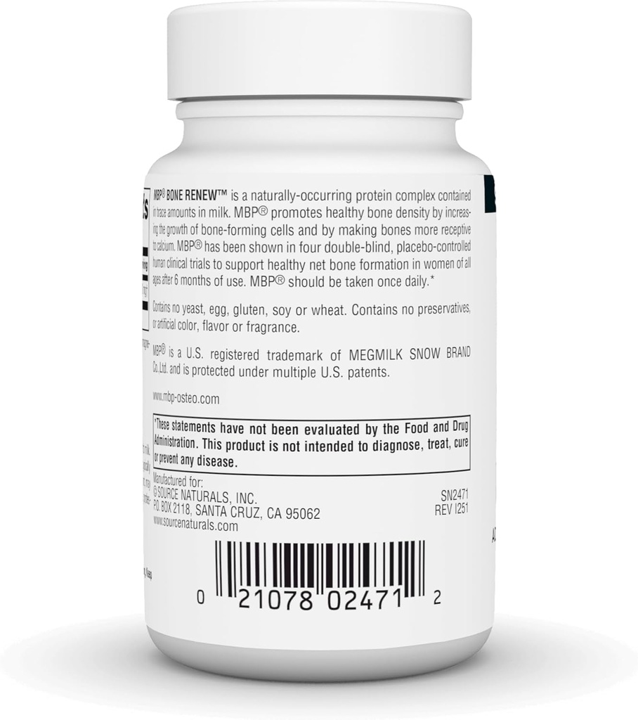 Source Naturals MBP Bone Renew - Milk Protein for Advanced Density Support - 30 Capsules 5