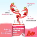 Potassium Gummies for Adults Women & Men, Potassium Citrate Supplement, Support Leg Cramps, Muscle Health & Electrolyte Balance, Sugar Free, Organic, Vegan, Strawberry, 60 Cts 6