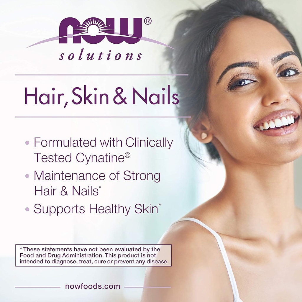 NOW Solutions, Hair, Skin and Nails, Clinically Advanced, Support with Clinically Tested Cynatine®, 90 Veg Capsules 5