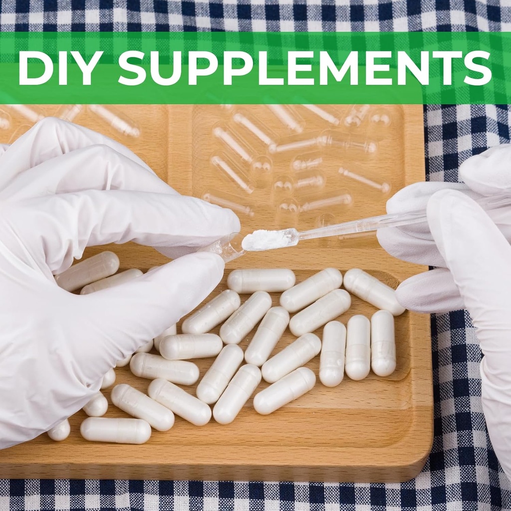 Empty Vegan Capsules Size 2 Plant Based Clear (500 Count) Gluten Free, Non-GMO, Halal Certified Pill Caps Filling Kit with 2 Spoons for Vegetarian DIY Your Own Supplements 6