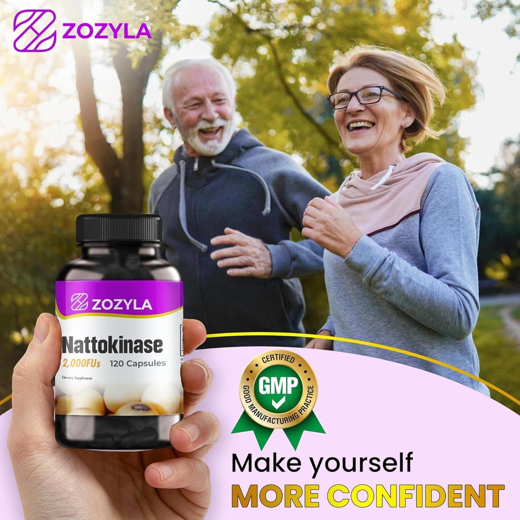 Nattokinase Supplement 2,000 FU, 120 Capsules - Natto Extract for Normal Blood Flow and Circulation - Non-GMO, Gluten Free, Vegan - Made in USA 5