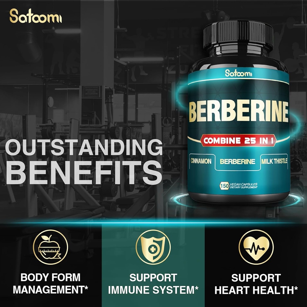 Satoomi 25in1 Berberine Supplement - Berberine Hcl - Ceylon Cinnamon - Milk Thistle and More 6