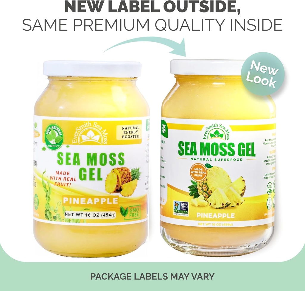 Wildcrafted Irish Sea Moss Gel | Made in USA | Rich in Vitamins & Minerals | Sea Moss Gel Raw | Nutritional Supplement | Pineapple (16 oz) 3