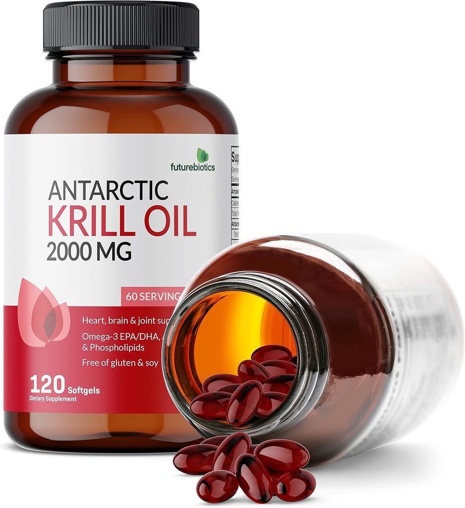 Futurebiotics Antarctic Krill Oil 2000mg with Astaxanthin, Omega-3s EPA, DHA and Phospholipids - 100% Pure Premium Krill Oil Heavy Metal Tested, Non GMO – 120 Softgels 4