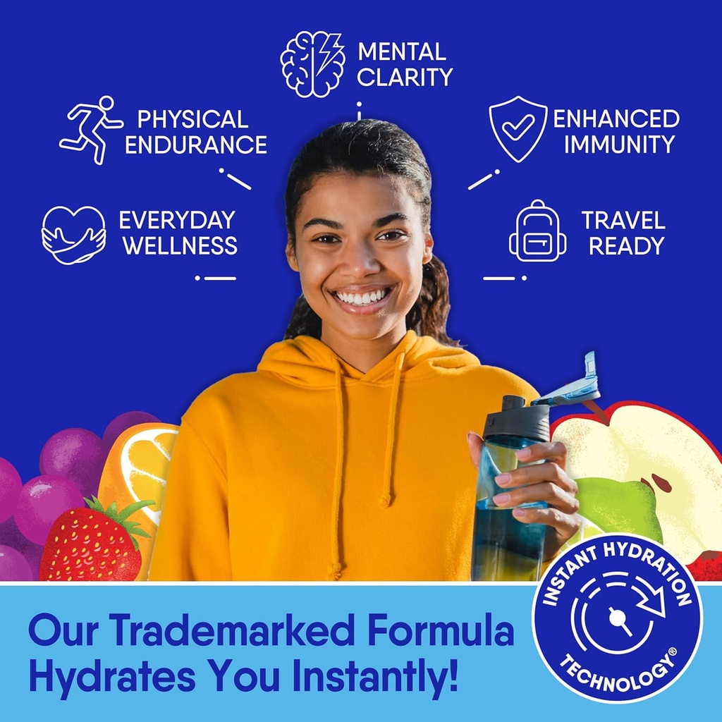 GoHydrate Instant Hydration Powder Packets - Low Sodium Electrolytes Drink Mix - Natural Hydration Support, Sugar Free Electrolyte Flavored Powder Drink with Vitamin D, 30 Packs, Kiwi Strawberry 4