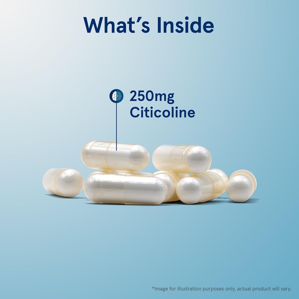 Jarrow Formulas Citicoline CDP Choline 250 MG, CDP Choline Supplement Supports Brain Health, Performance and Memory, 120 Capsules, Up to a 120 Day Supply, Pack of 12 4