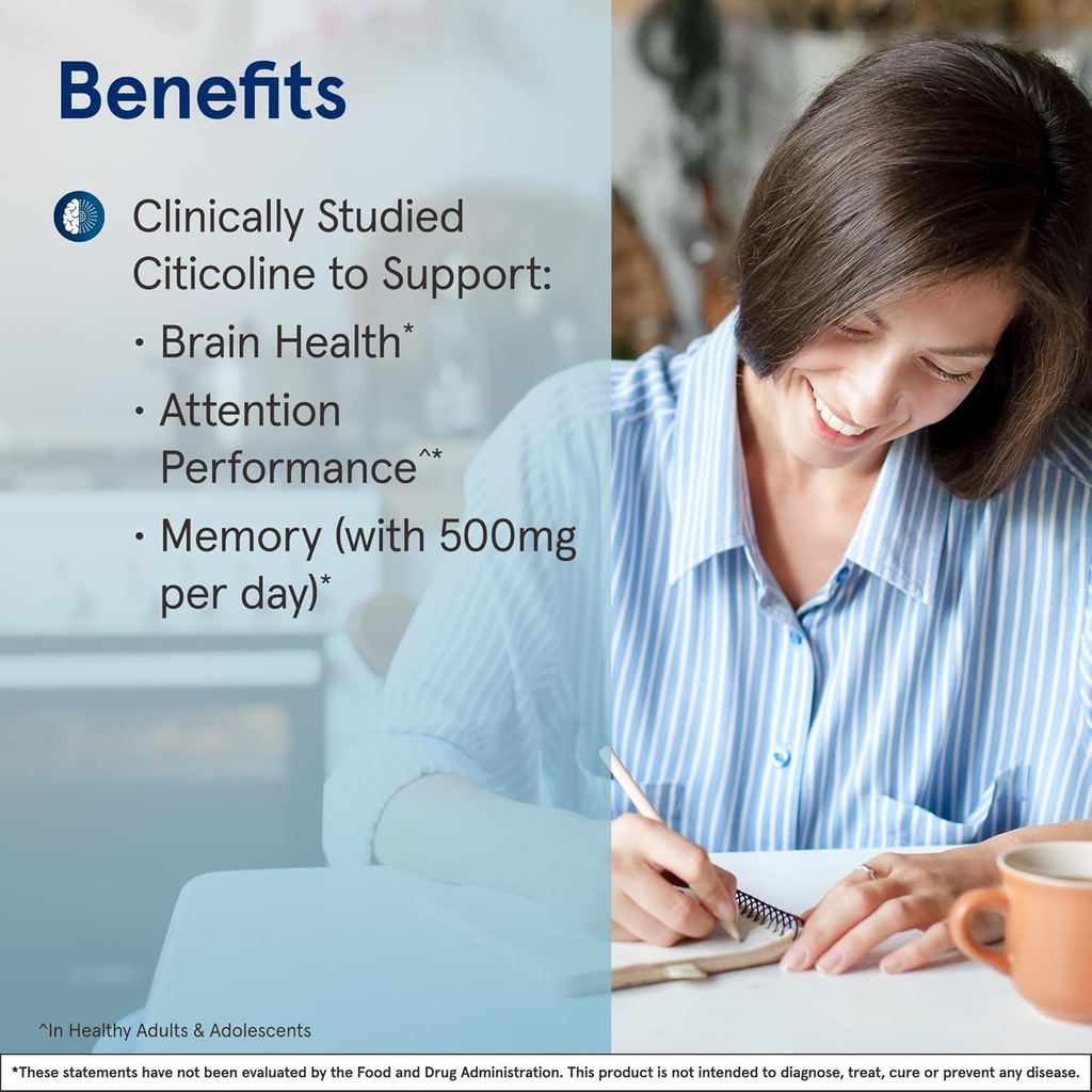 Jarrow Formulas Citicoline CDP Choline 250 MG, CDP Choline Supplement Supports Brain Health, Performance and Memory, 120 Capsules, Up to a 120 Day Supply, Pack of 12 5