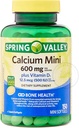 Spring Valley Calcium Plus Vitamin D3 150 Mini Softgels | Calcium Supplement | CaIcium mini softgels | CaIcium 600 mg with Vitamin d3 | 150 Mini Softgels + STS Sticker 5