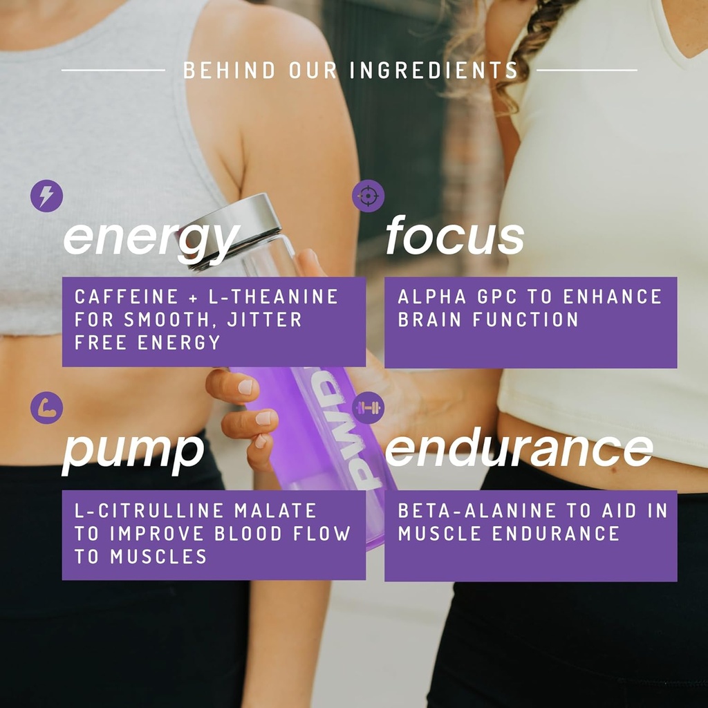 PWDRS Pre-Workout Powder, All Natural Pre Workout for Energy, Pump, Endurance & Strength, with Caffeine (Rainbow Snowcone) 5