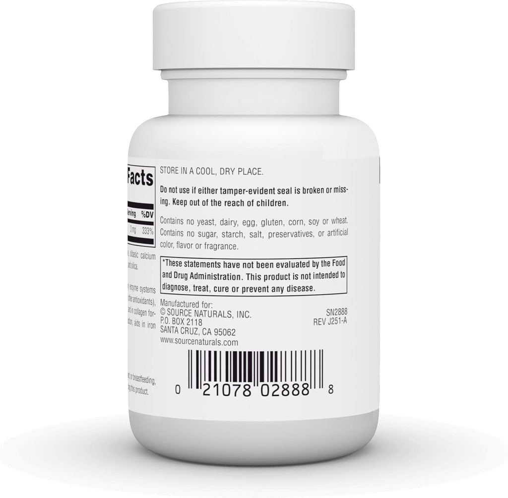 Source Naurals Copper, Supports Energy, Cognition, and Immune Health*, 3 mg - 60 Tablets 4