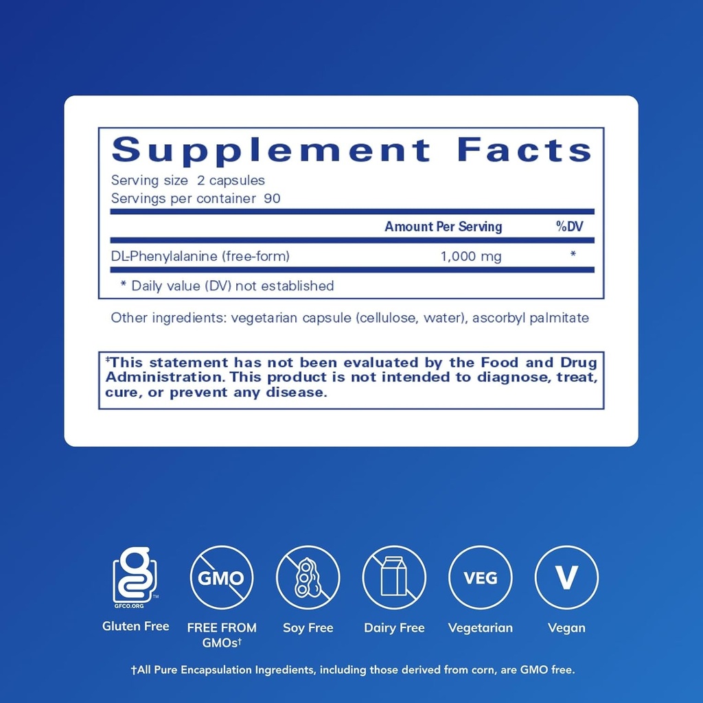 Pure Encapsulations DL-Phenylalanine | Amino Acid Supplement for Memory and Focus, Joints, Muscles, and Cognitive Support* | 180 Capsules 3