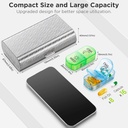 Zannaki Metal XL Weekly Pill Organizer 2 Times a Day, Large Travel Daily Pill Box 7 Day, Portable Week Twice Pill Holder Container, AM PM Pill Case for Medicine Vitamin Medication Supplement, Silver 3