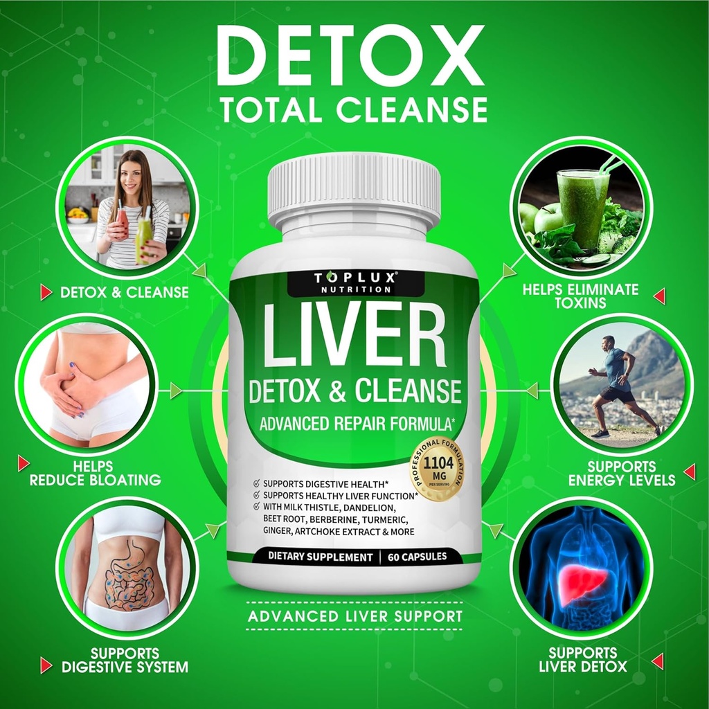 Liver Cleanse Detox & Repair Formula Liver Detox Supplement – Milk Thistle with Dandelion, Artichoke, Turmeric, Beet Root, Turmeric & More for Natural Fast Herbal Cleansing Non-gmo Vegan 60 Capsules 3